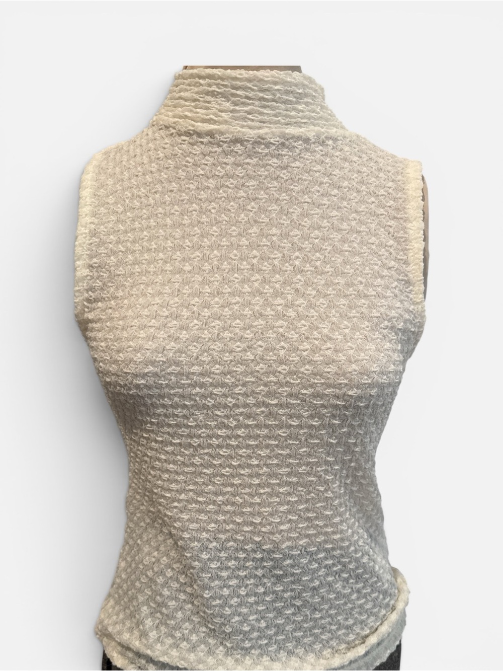 DKNY Sleeveless Mock Neck Textured Top